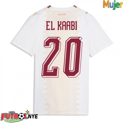 Camiseta Marruecos Ayoub El Kaabi #20 Visitante Equipación para mujer Mundial 2026 manga corta